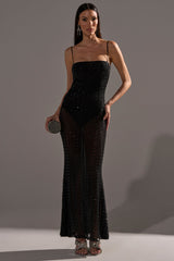 UNTOUCHABLE RHINESTONE MAXI DRESS