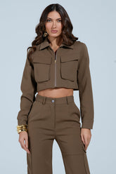 TAKE IT EASY CARGO BOMBER IN TAUPE