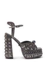 AZALEA WANG ASTRELLA HEMATITE EMBELLISHED SANDAL