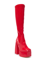 AZALEA WANG AURON RED LIQUID LUXE PLATFORM BOOT