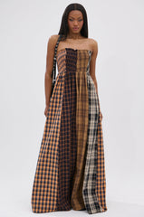FALL IN LOVE PLAID MAXI DRESS