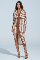 TEXT ME LATER SATIN MIDI DRESS