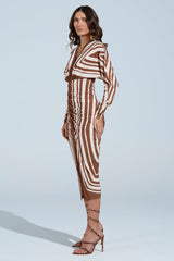 TEXT ME LATER SATIN MIDI DRESS