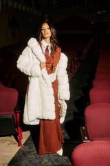 BERLIN HOODED FAUX FUR IN WHITE