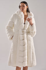 BERLIN HOODED FAUX FUR IN WHITE