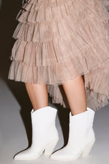 AZALEA WANG BRIGGITTA WHITE WESTERN COWBOY BOOTIE