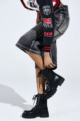 AZALEA WANG BROOKS BLACK COMBAT BOOTIE