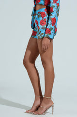 DOZEN ROSES SATIN SHORTS