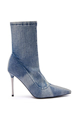 AZALEA WANG CALEANA DENIM STILETTO BOOTIE
