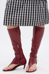 AZALEA WANG CECILE BURGUNDY SANDAL