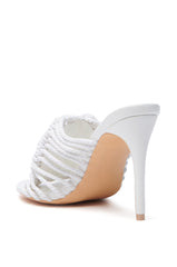 AZALEA WANG CERES WHITE ROPE WITH RHINESTONE BEADS SANDAL
