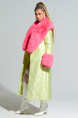 COLOR ME PRETTY BROCADE TRENCH