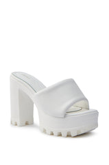 AKIRA COOL CAT WHITE PUFFY PLATFORM SANDAL
