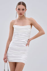 BEEN HER RUCHED MINI DRESS