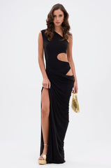 ONLY ME CUT-OUT MIDI DRESS IN BLACK