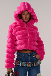 POPCORN FAUX FUR IN PINK