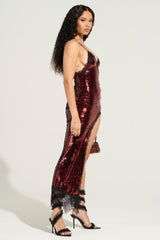 ONLY ONE SEQUIN LACE MAXI DRESS