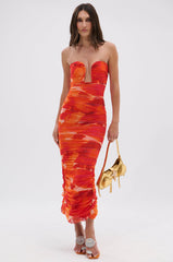 LOTS OF LOVE OMBRE MIDI DRESS