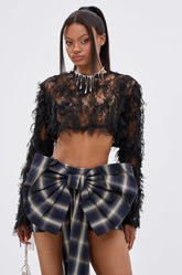 THOUGHT YOU KNEW CROPPED FRINGE TOP