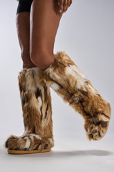 AZALEA WANG FENNEC MULTI FUZZY FLAT KNEE HIGH BOOT