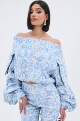 FLORAL LIFE OFF THE SHOULDER BLOUSE