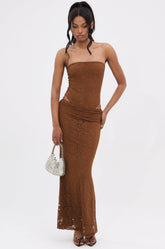 PUCKER UP LACE MAXI SKIRT