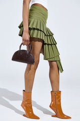 AZALEA WANG GLACIELLE PATENT NUDE WEDGE BOOTIE