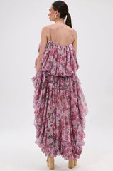 REVERENT FLORAL HIGH LOW BLOUSE TOP