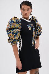 VIBIN ON THE SIDELINES JERSEY MINI DRESS