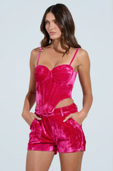 PRETTY IN PINK VELVET CORSET