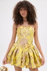 CRAZY IN LOVE BROCADE MINI DRESS