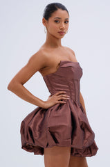 ADORE YOU WOVEN MINI DRESS IN MOCHA