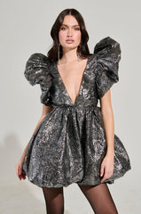 BELLE OF THE BALL METALLIC MINI DRESS