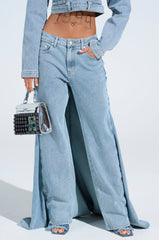 SHAKE IT OFF DENIM PANT WITH SKIRT ATTACHED