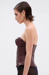 WHATEVER SHE WANT FAUX LEATHER CORSET