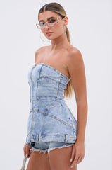 UPSIDE DOWN DENIM BLOUSE