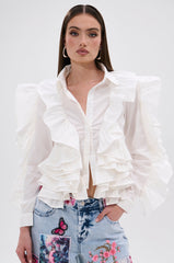 STAR OF THE SHOW RUFFLE BUTTON DOWN