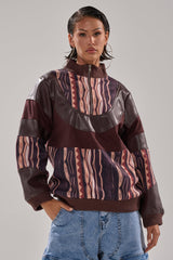 CRAZY IN LOVE FAUX LEATHER SWEATSHIRT