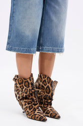 AZALEA WANG GRIMES LEOPARD STILETTO BOOTIE
