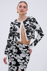 BLACK ROSE PETAL CARDIGAN