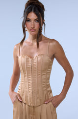 HANSEL MOCHA SATIN CORSET