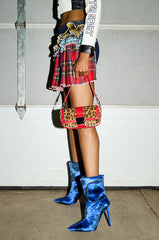 AZALEA WANG HARDEN BLUE STILETTO BOOTIE