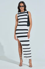 FLY AWAY WITH ME KNIT STRIPE MAXI DRESS