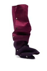 AZALEA WANG IMOGINE PURPLE OMBRE FOLDED DETAIL STILETTO BOOT