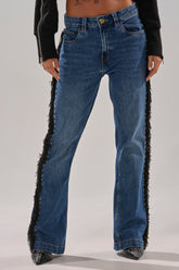 PARTY OVER HERE FRINGE STRAIGHT LEG DENIM