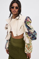SNAP OUT OF IT ULTRA CROP MOTO IN JACQUARD