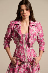 MILEY JACQUARD CROPPED MOTO