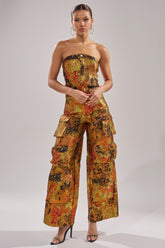 NIKKI BROCADE JUMPSUIT