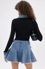 JULIETTE KNIT DENIM MINI DRESS