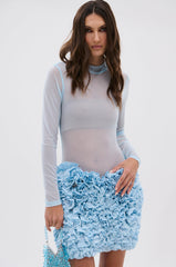 KELYN MESH MINI DRESS IN BLUE